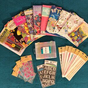 10 Coloring Books & Gel Pen Bundle